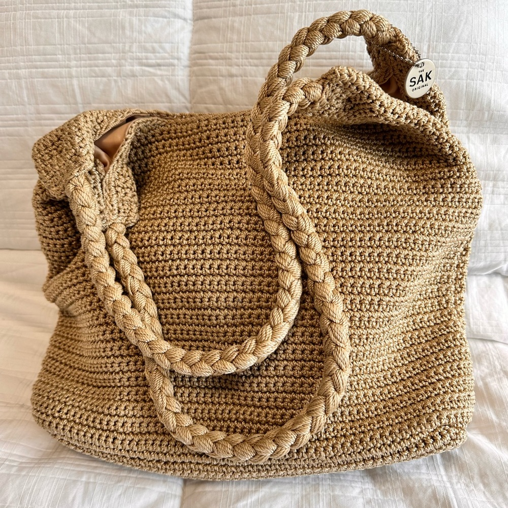 The Sak Tan Crocheted Handbag